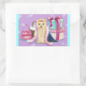Sticker Rectangulaire Yorkie habille (Sac)