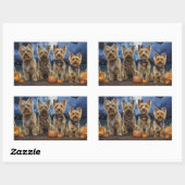 Sticker Rectangulaire Yorkipoo Halloween Éffrayant (Feuille)