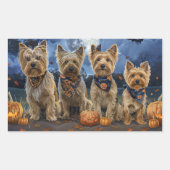 Sticker Rectangulaire Yorkipoo Halloween Épouvantable (Devant)