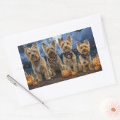 Sticker Rectangulaire Yorkipoo Halloween Épouvantable (Enveloppe)