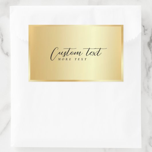 Sticker Rectangulaire Your Custom Text Elegant Typography Gold Template (Sac)
