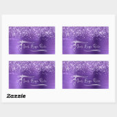 Sticker Rectangulaire Your Logo Glittery Amethyst Glam (Feuille)
