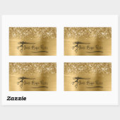 Sticker Rectangulaire Your Logo Glittery Gold Glam (Feuille)