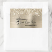 Sticker Rectangulaire Your Logo Glittery Pale Gold Glam (Sac)