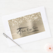 Sticker Rectangulaire Your Logo Glittery Pale Gold Glam (Enveloppe)