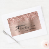 Sticker Rectangulaire Your Logo Glittery Rose Gold Glam (Enveloppe)