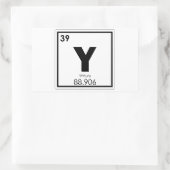 Sticker Rectangulaire Yttrium, élément chimique symbole formule chimique (Sac)