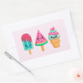 Sticker Rectangulaire Yummy Ice Cream Trio Vibe été (Enveloppe)