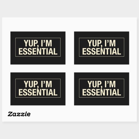 Sticker Rectangulaire Yup Im Essentiel (Feuille)