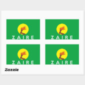Sticker Rectangulaire zaïre congo pays symbole nom (Feuille)