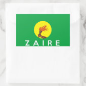 Sticker Rectangulaire zaïre congo pays symbole nom (Sac)