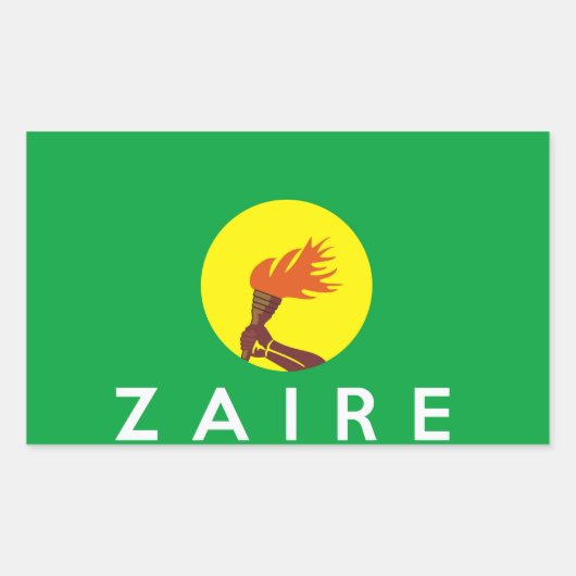 Sticker Rectangulaire zaïre congo pays symbole nom (Devant)