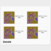 Sticker Rectangulaire Zebra Art Purple Stripes Personnalisées (Feuille)