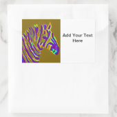 Sticker Rectangulaire Zebra Art Purple Stripes Personnalisées (Sac)