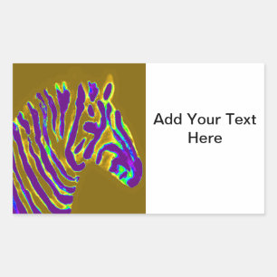 Sticker Rectangulaire Zebra Art Purple Stripes Personnalisées