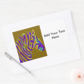 Sticker Rectangulaire Zebra Art Purple Stripes Personnalisées (Enveloppe)