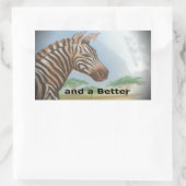 Sticker Rectangulaire Zebra Portrait, Amboseli : L'Esprit du Savann (Sac)