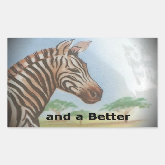 Sticker Rectangulaire Zebra Portrait, Amboseli : L'Esprit du Savann (Devant)