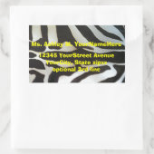 Sticker Rectangulaire Zebra Print Return Adresse (Sac)