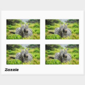 Sticker Rectangulaire Zèbres dans la nature (Feuille)