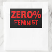 Sticker Rectangulaire Zéro Pour Cent Féministe Anti Féministe 0% Feminis (Sac)