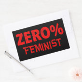 Sticker Rectangulaire Zéro Pour Cent Féministe Anti Féministe 0% Feminis (Enveloppe)