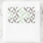 Sticker Rectangulaire ZigZag géométrique Sage Green et Silver (Sac)
