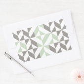 Sticker Rectangulaire ZigZag géométrique Sage Green et Silver (Enveloppe)