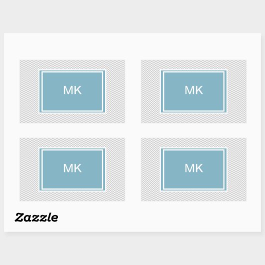 Sticker Rectangulaire ZigZag gris simple (Feuille)