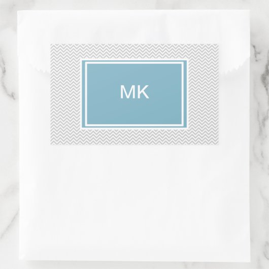 Sticker Rectangulaire ZigZag gris simple (Sac)