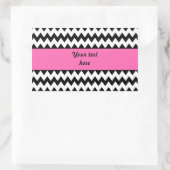 Sticker Rectangulaire Zigzag noir et blanc personnalisé (Sac)