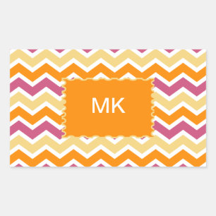Sticker Rectangulaire Zigzag tribal vibrant