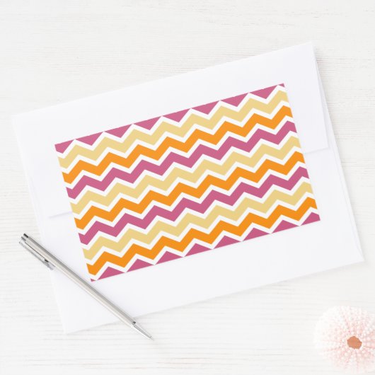 Sticker Rectangulaire ZigZag tribale dynamique (Enveloppe)
