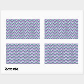 Sticker Rectangulaire ZigZag turquoise et Améthyste (Feuille)