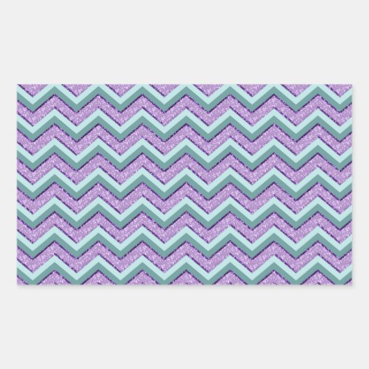 Sticker Rectangulaire ZigZag turquoise et Améthyste (Devant)