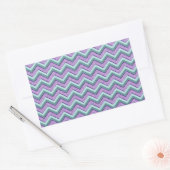 Sticker Rectangulaire ZigZag turquoise et Améthyste (Enveloppe)