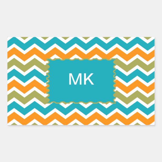 Sticker Rectangulaire Zigzag, une tribu dynamique de Peacock (Devant)