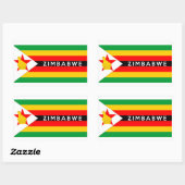 Sticker Rectangulaire zimbabwe pays drapeau symbole nom (Feuille)