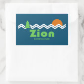 Sticker Rectangulaire Zion National Park Retro (Sac)