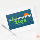 Sticker Rectangulaire Zion National Park Retro (Enveloppe)