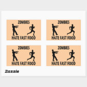 Sticker Rectangulaire Zombie Fast Food (Feuille)