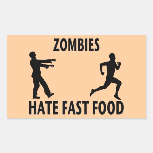 Sticker Rectangulaire Zombie Fast Food (Devant)