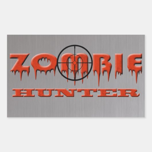 Sticker Rectangulaire Zombie Hunter (Devant)