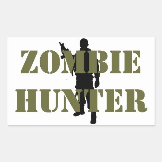 STICKER RECTANGULAIRE ZOMBIE HUNTER (Devant)