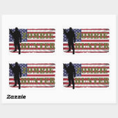 STICKER RECTANGULAIRE ZOMBIE HUNTER DRAPEAU AMÉRICAIN (Feuille)
