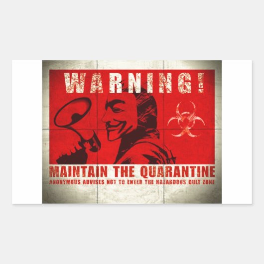 Sticker Rectangulaire Zombie, signe (Devant)