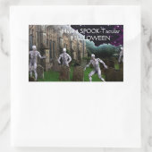 Sticker Rectangulaire Zombies d'Halloween (Sac)