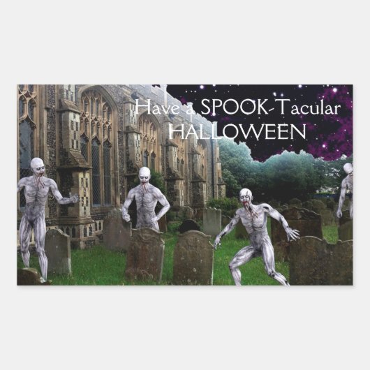 Sticker Rectangulaire Zombies d'Halloween (Devant)