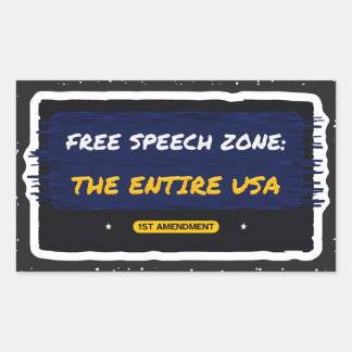 Sticker Rectangulaire Zone de liberté d'expression dans toute la zone Ét