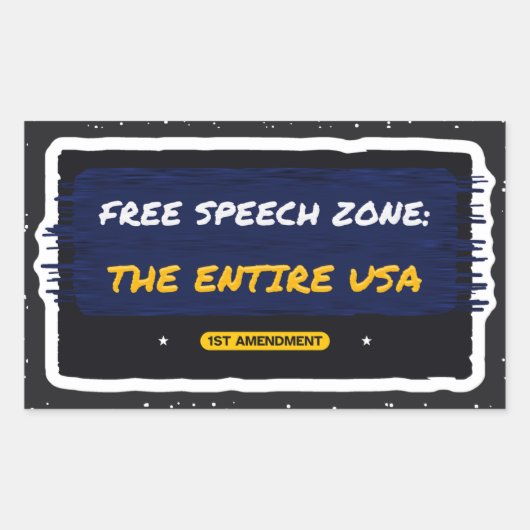 Sticker Rectangulaire Zone de liberté d'expression dans toute la zone Ét (Devant)